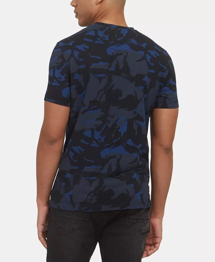 Camiseta camuflada masculina Kenneth Cole York, azul, tamanho grande