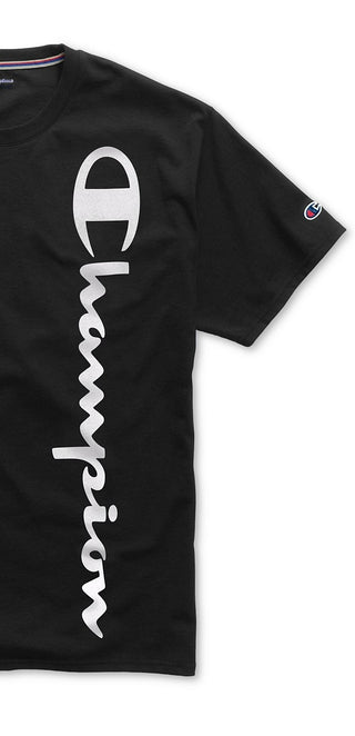 Camiseta de pijama masculina Champion de algodão, preta, tamanho grande