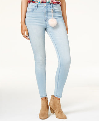 Calça jeans skinny de cintura alta Tinseltown Juniors, azul-claro, tamanho 9