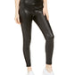 Leggings Topson de couro sintético com costas em malha ponte da Tinseltown Juniors, tamanho médio, pretas