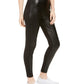 Leggings Topson de couro sintético com costas em malha ponte da Tinseltown Juniors, tamanho médio, pretas