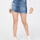 Minissaia jeans rasgada Tinseltown Juniors, azul médio, tamanho 15