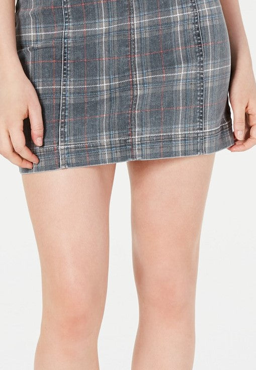 Minissaia jeans estampada Tinseltown Juniors, preta, tamanho 9