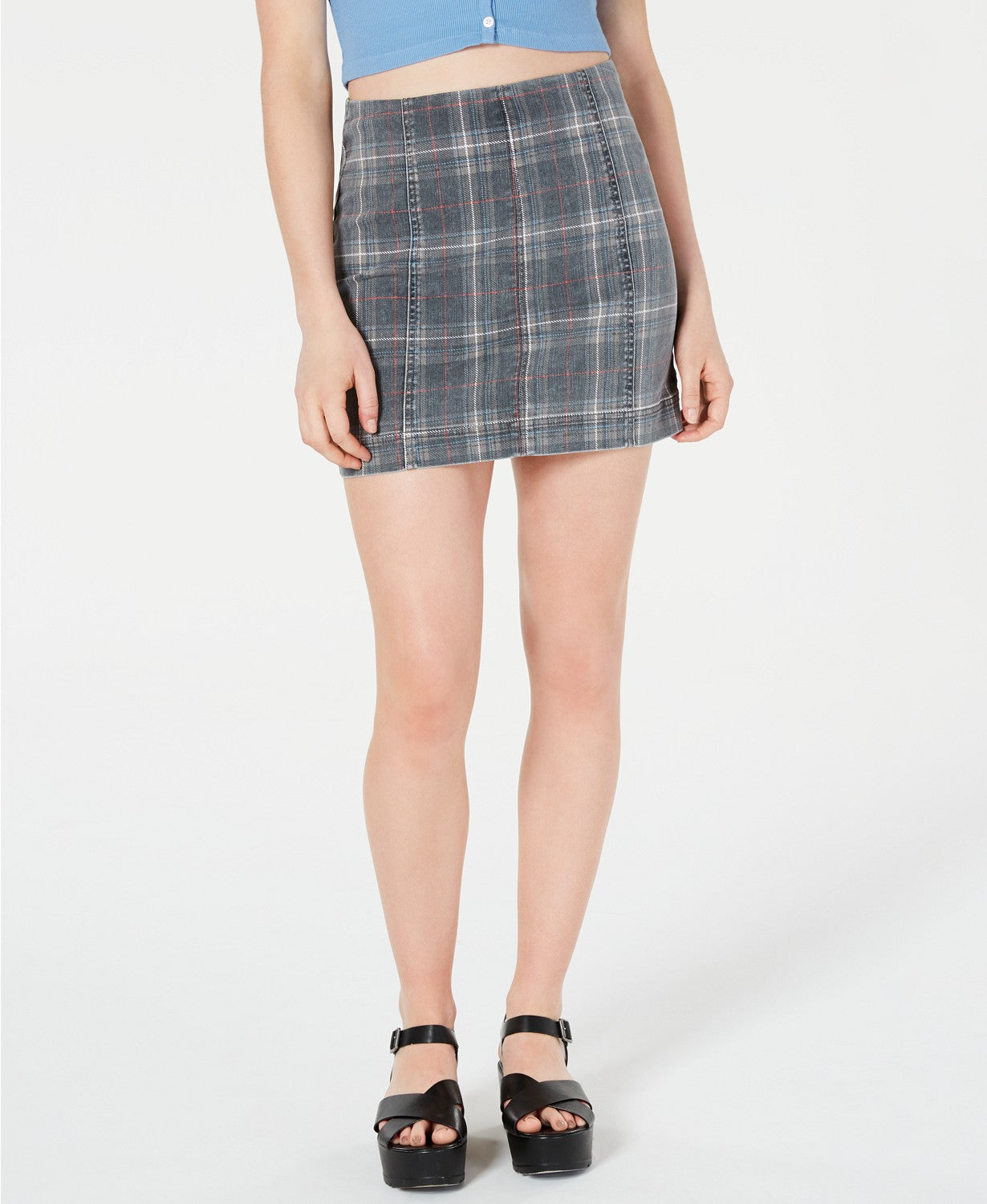 Minissaia jeans estampada Tinseltown Juniors, preta, tamanho 3