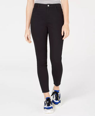 Calça jeans skinny colorida Tinseltown Junior's de cintura alta e bainha crua, preta, tamanho 5