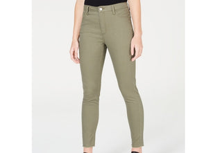 Calça jeans skinny colorida de cintura alta e bainha crua Tinseltown Juniors, verde oliva empoeirado, tamanho 1