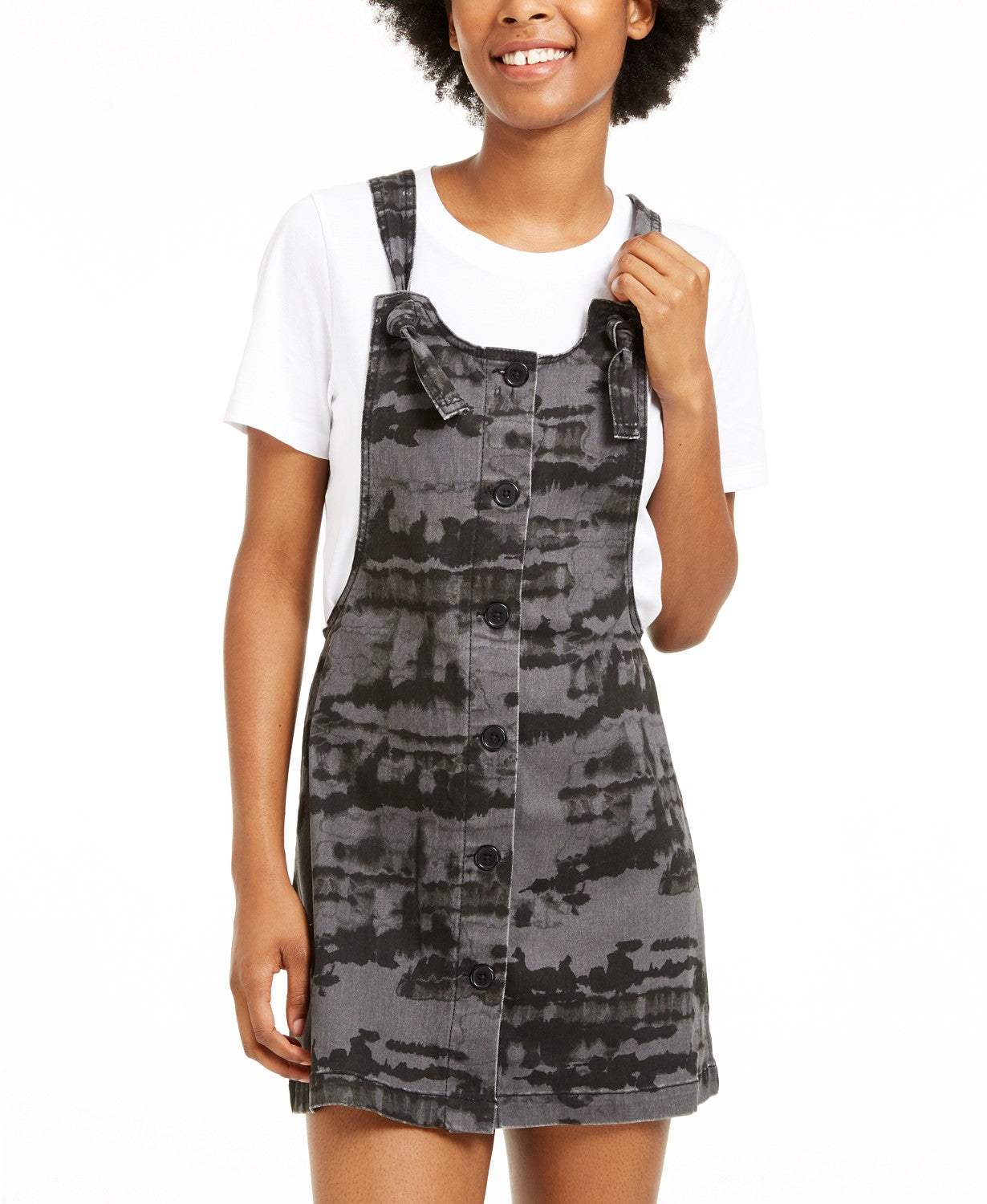 Tinseltown Juniors' Knotted Skirtall Preto Tamanho X-Grande