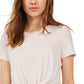 Top metálico com torção frontal Love Fire Juniors, rosa, tamanho extra pequeno