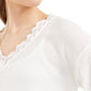 Camiseta térmica com acabamento em renda Love Fire By Topson Juniors, branca, tamanho grande