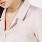 Camisa Love Fire Juniors com botões frontais e bainha amarrada, tamanho grande, rosa sépia