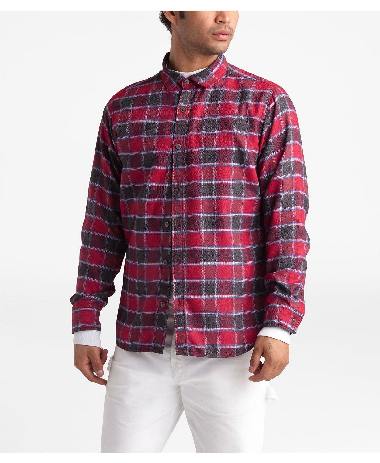 Camisa xadrez masculina The North Face ThermoCore vermelha tamanho pequeno