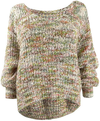 Suéter feminino Highland com decote em V, branco, tamanho médio