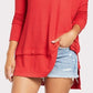 Túnica térmica feminina North Shore da Free People, vermelha, tamanho pequeno