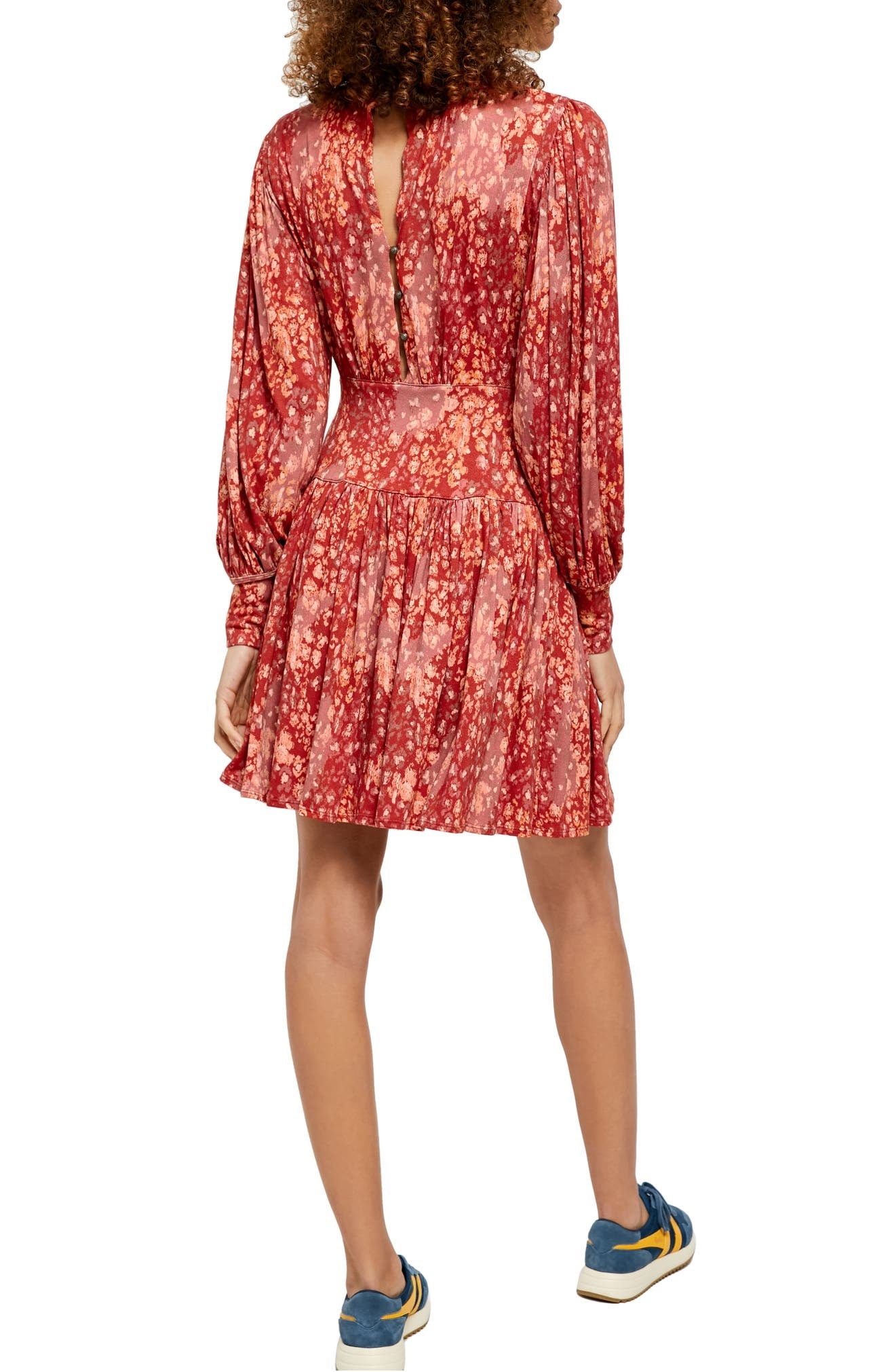 Vestido curto feminino Free People Heartbeats vermelho tamanho médio