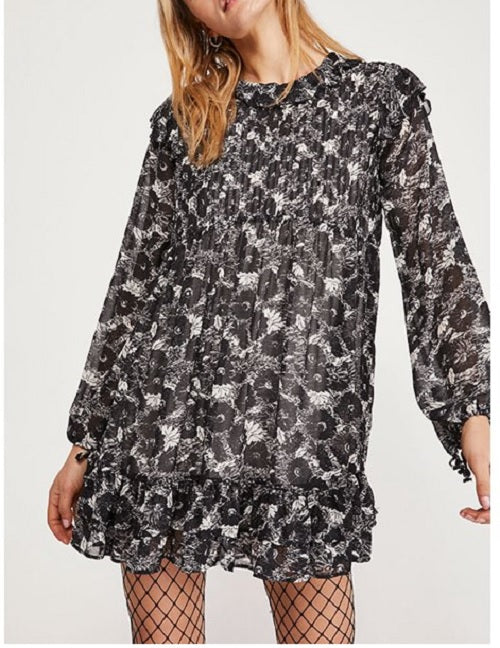 Vestido curto de manga comprida These Dreams da Free People para mulheres, tamanho X-S