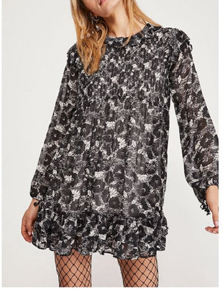 Vestido curto de manga comprida These Dreams da Free People para mulheres, tamanho X-S