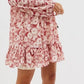 Vestido curto de manga comprida These Dreams da Free People para mulheres, tamanho médio, vermelho