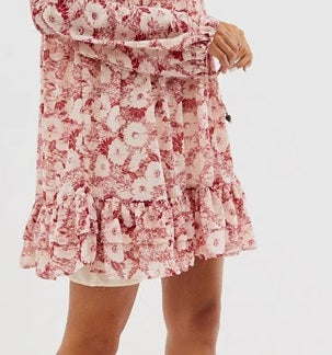 Vestido curto de manga comprida These Dreams da Free People para mulheres, tamanho médio, vermelho