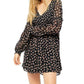 Vestido curto floral Maria Smocked da Free People para mulheres, azul escuro, tamanho médio
