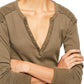 Free People Militar Feminino Mix Henley Verde Tamanho Extra Pequeno