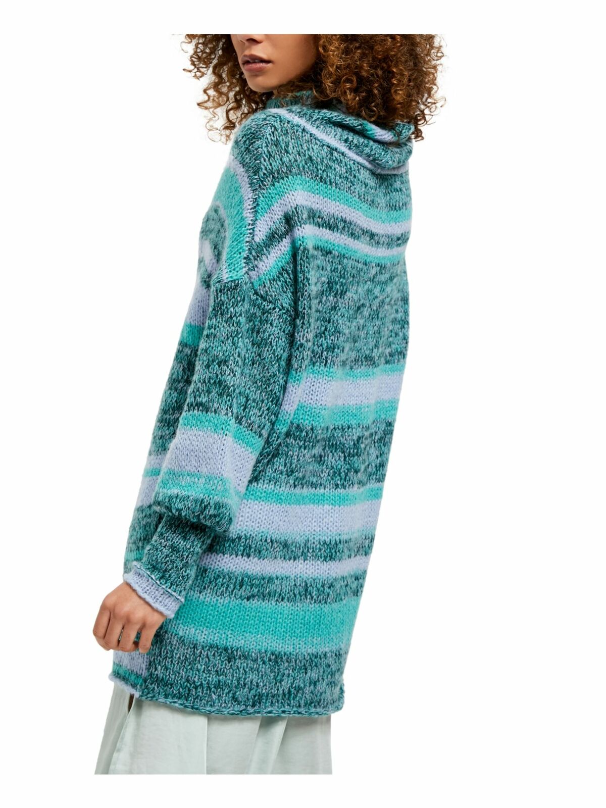 Suéter túnica listrado Candy Stripe feminino Free People, azul marinho, tamanho pequeno