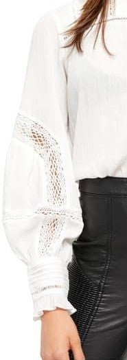 Blusa Emma com mangas bufantes, tamanho natural, grande, feminina, Free People