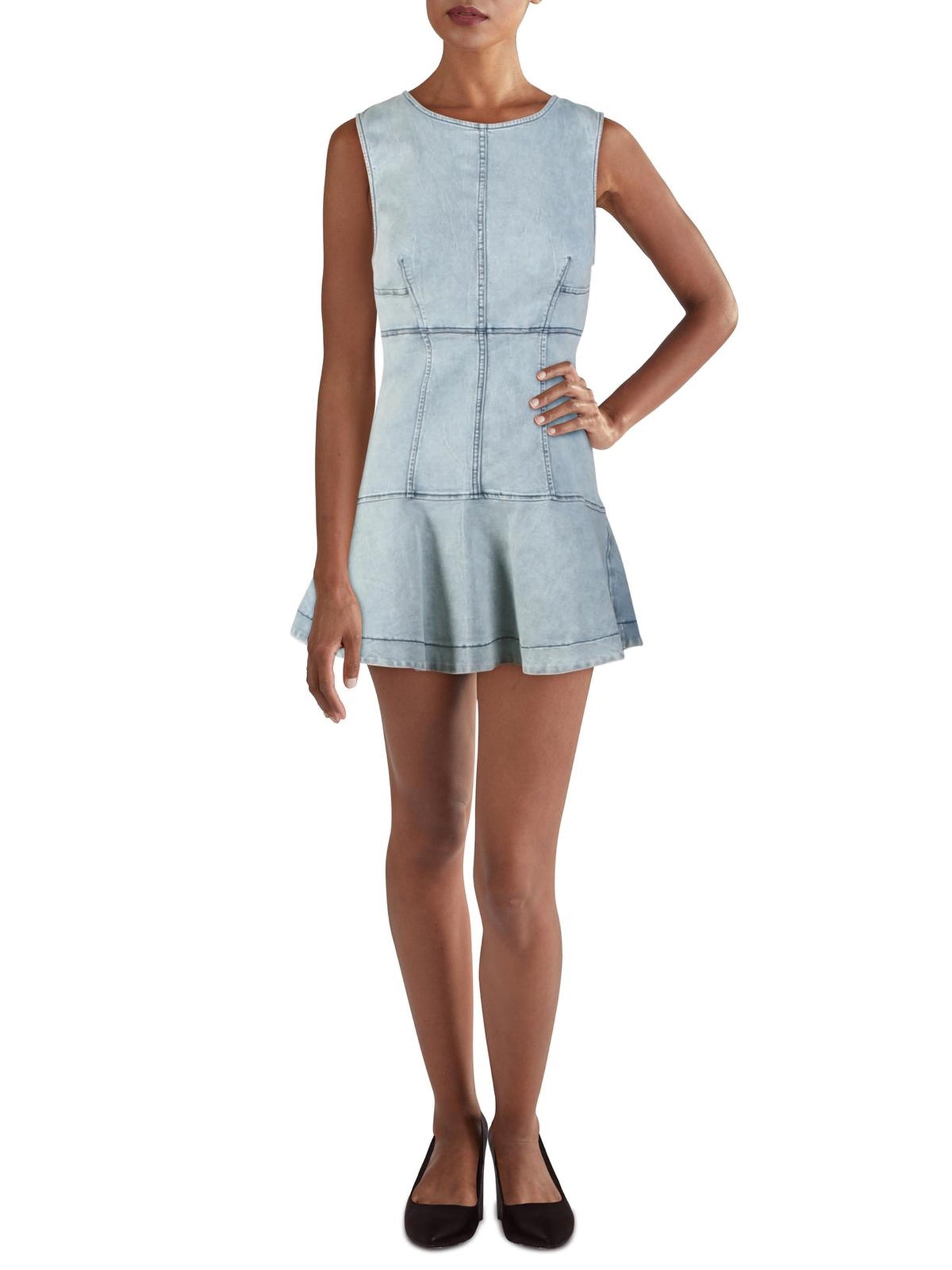 Minivestido Alex Chambray da Free People para mulheres, azul-marinho, tamanho 10