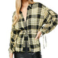 Camisa xadrez Pacific Dawn feminina Free People, verde, tamanho pequeno