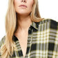 Camisa xadrez Pacific Dawn feminina Free People, verde, tamanho pequeno