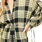 Camisa xadrez Pacific Dawn feminina Free People, verde, tamanho pequeno