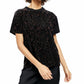 Blusa feminina de manga curta com decote em joia, preta, tamanho grande, da Free People