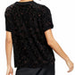 Blusa feminina de manga curta com decote em joia, preta, tamanho grande, da Free People
