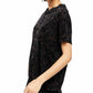 Blusa feminina de manga curta com decote em joia, preta, tamanho grande, da Free People
