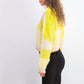 Suéter curto Sunbrite gola simulada feminino Free People, amarelo, tamanho grande