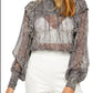 Blusa curta Roma Smocked feminina Free People, preta, tamanho grande