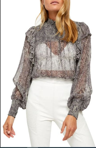 Blusa curta Roma Smocked feminina Free People, preta, tamanho grande
