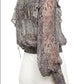 Blusa curta Roma Smocked feminina Free People, preta, tamanho grande