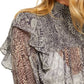 Blusa curta Roma Smocked feminina Free People, preta, tamanho grande