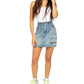 Minissaia Jeans Feminina Avenue da Free People, Lavagem Icon, Tamanho 28