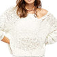 Suéter feminino Free People Sunday Shore de algodão misto, branco, tamanho extra pequeno