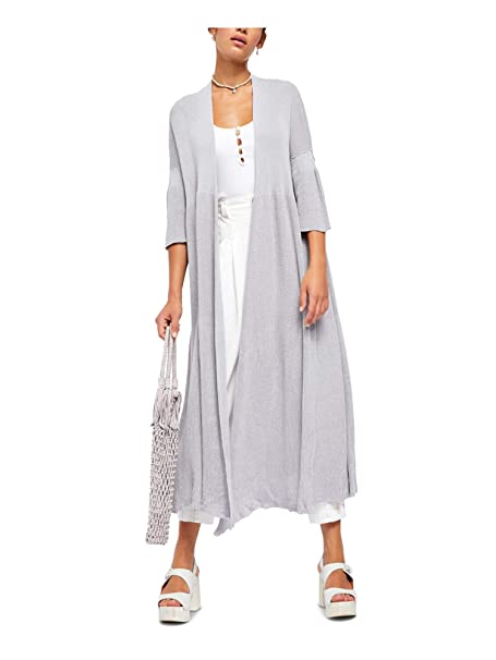 Cardigan Making Waves Feminino Free People Cinza Claro Cinza Tamanho Médio