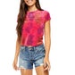 Camiseta feminina de veludo Bright Eyes da Free People, tamanho fúcsia, extra grande
