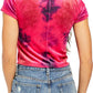 Camiseta feminina de veludo Bright Eyes da Free People, tamanho fúcsia, extra grande