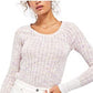 Camisa de malha feminina Spaced Out da Free People, rosa, tamanho grande