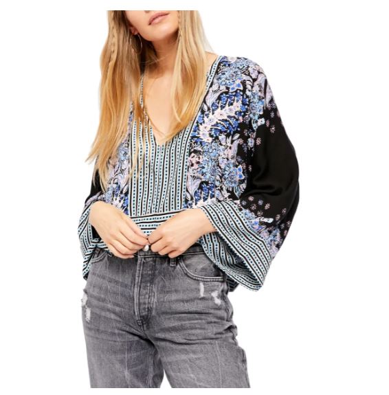 Blusa Mix N Match Feminina Free People Preta Tamanho X-S