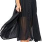 Vestido feminino Free People preto com botões e ajuste flare, tamanho pequeno, marinho