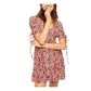Vestido curto feminino com cadarço Free People, rosa, floral, tamanho pequeno