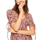 Vestido curto feminino com cadarço Free People, rosa, floral, tamanho pequeno