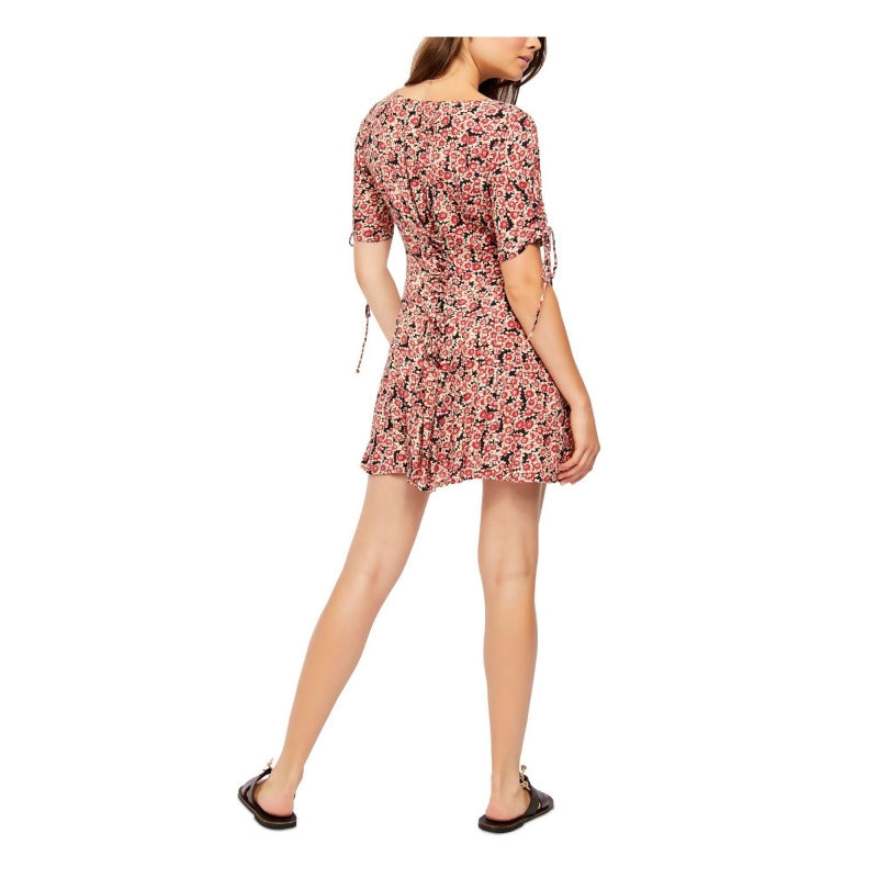 Vestido curto feminino Free People com cadarço, preto, tamanho extrapequeno