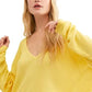 Camiseta térmica feminina Santa Clara da Free People, amarela, tamanho X-S